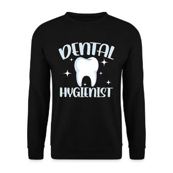 Dental Hygienist Dentist Dental Hygiene Team - Unisex Sweatshirt - black - Front - Alina (178cm) & Michal (187cm)