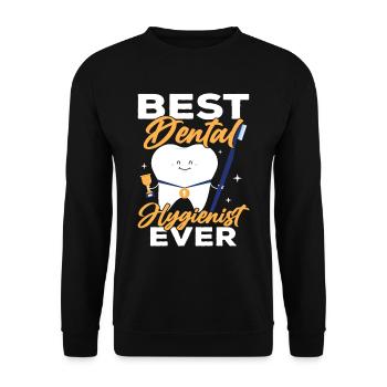 Bester Dentalhygieniker Aller Zeiten Zahnarzt Team - Unisex Pullover - Schwarz - Vorne - Alina (178cm) & Michal (187cm)