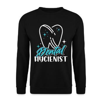Dental Hygienist Dental Hygiene Dentist Team - Unisex Sweatshirt - black - Front - Alina (178cm) & Michal (187cm)