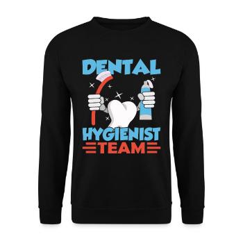 Dental hygienist team dental hygiene dentist - Unisex Sweatshirt - black - Front - Alina (178cm) & Michal (187cm)