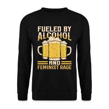 Driven by alcohol and feminist anger - Unisex Sweatshirt - black - Front - Alina (178cm) & Michal (187cm)