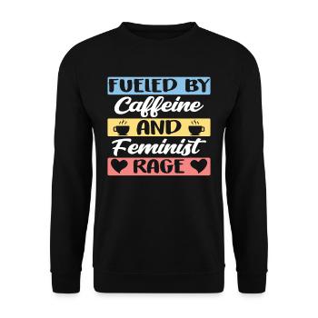 Alimenté par la caféine et la rage féministe - Sweat-shirt Unisexe - noir - Devant - Alina (178cm) & Michal (187cm)
