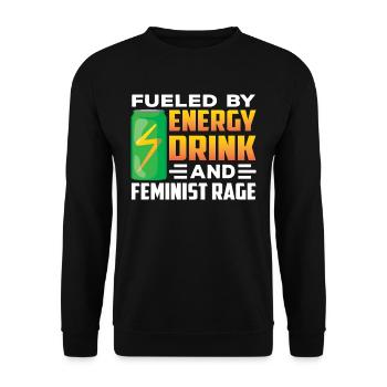 Alimenté par les boissons énergisantes et la colère féministe - Sweat-shirt Unisexe - noir - Devant - Alina (178cm) & Michal (187cm)