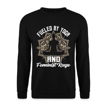 Driven by yoga and feminist anger women - Unisex Sweatshirt - black - Front - Alina (178cm) & Michal (187cm)