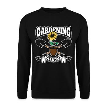 Gartenarbeit Oma Großmutter Garten Gärtnerin - Unisex Pullover - Schwarz - Vorne - Alina (178cm) & Michal (187cm)