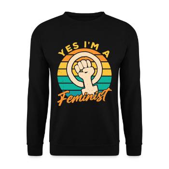 Ja Ich Bin Ein Feminist Feministisch Feminismus - Sweat-shirt Unisexe - noir - Devant - Alina (178cm) & Michal (187cm)