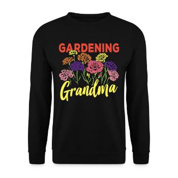 Gartenarbeit Oma Garten Großmutter Gärtnerin - Unisex Pullover - Schwarz - Vorne - Alina (178cm) & Michal (187cm)
