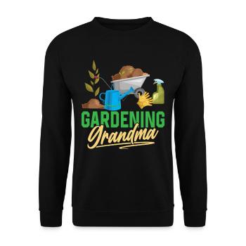 Gartenarbeit Oma Garten Großmutter Gärtnerin - Unisex Pullover - Schwarz - Vorne - Alina (178cm) & Michal (187cm)