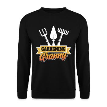 Gartenarbeit Oma Großmutter Gärtnerin Garten - Unisex Pullover - Schwarz - Vorne - Alina (178cm) & Michal (187cm)