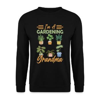 Ich Bin Eine Gärtnernde Oma Garten Großmutter - Unisex Pullover - Schwarz - Vorne - Alina (178cm) & Michal (187cm)