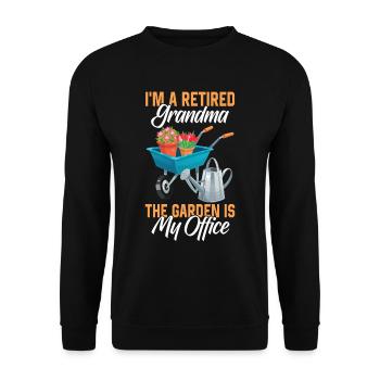 Ich Bin Eine Großmutter Im Ruhestand Oma Garten - Unisex Pullover - Schwarz - Vorne - Alina (178cm) & Michal (187cm)