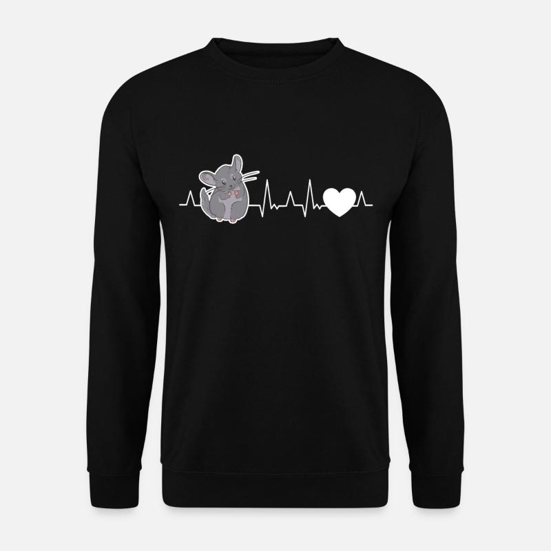 Chinchilla heartbeat - Unisex Sweatshirt - black