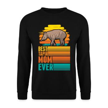 Best Tapir Mom Ever - Unisex Pullover - Schwarz - Vorne - Alina (178cm) & Michal (187cm)