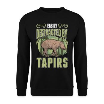 Easily distracted by Tapirs - Unisex Pullover - Schwarz - Vorne - Alina (178cm) & Michal (187cm)