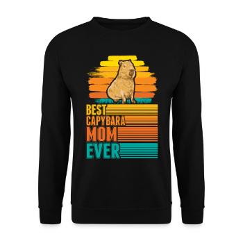 Best Capybara Mom Ever Wasserschwein Mama - Unisex Sweatshirt - black - Front - Alina (178cm) & Michal (187cm)