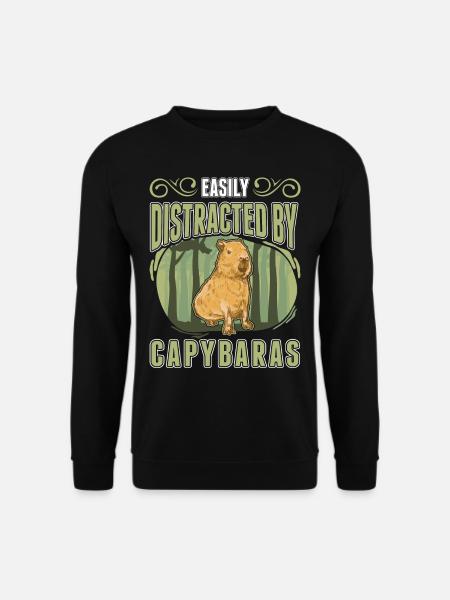 Easily distracted by Capybaras - Unisex Pullover - Schwarz