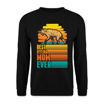 Best Hyena Mom Ever Hyänen Mama Erdwolf - Unisex Pullover - Schwarz - Vorne - Alina (178cm) & Michal (187cm)