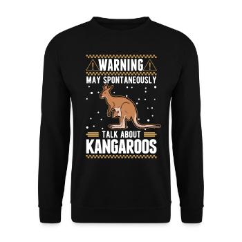 Kangaroo Australia Australian Kangaroo - Unisex Sweatshirt - black - Front - Alina (178cm) & Michal (187cm)