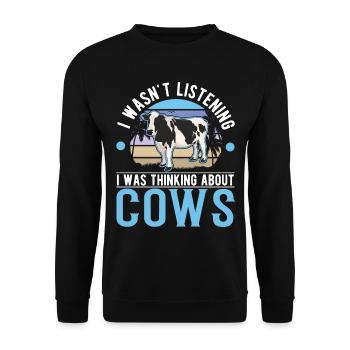 Cow Cattle breeder Farmer Cows - Unisex Sweatshirt - black - Front - Alina (178cm) & Michal (187cm)