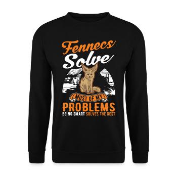 Fennec Gift Desert Fox Fennec - Unisex Sweatshirt - black - Front - Alina (178cm) & Michal (187cm)