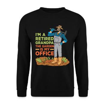 Je suis un grand-père à la retraite Le jardin est mon bureau - Sweat-shirt Unisexe - noir - Devant - Alina (178cm) & Michal (187cm)