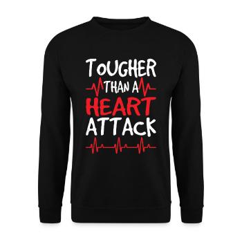 Härter Als Ein Herzinfarkt Herzanfall Herzattacke - Unisex Pullover - Schwarz - Vorne - Alina (178cm) & Michal (187cm)