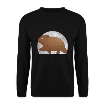 Wombat Mond - Unisex Pullover - Schwarz - Vorne - Alina (178cm) & Michal (187cm)