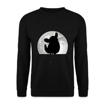 Chinchilla Moon Woolly Mouse - Unisex Sweatshirt - black - Front - Alina (178cm) & Michal (187cm)