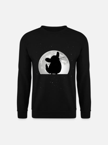 Chinchilla Mond Wollmaus - Unisex Pullover - Schwarz