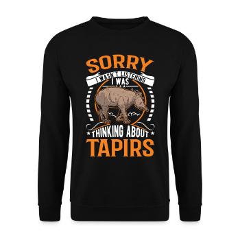 Tapir Gift Lowland Tapir Tapirdae Tapir - Unisex Sweatshirt - black - Front - Alina (178cm) & Michal (187cm)