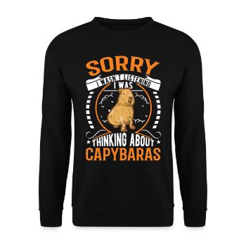 Capybara Gift Capibara - Unisex Sweatshirt - black - Front - Alina (178cm) & Michal (187cm)