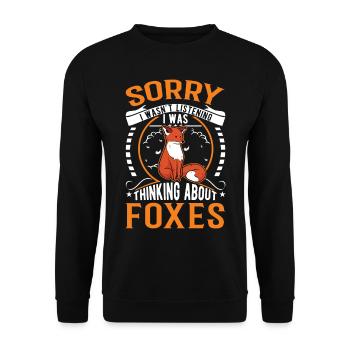 Fuchs Geschenk Rotfuchs - Unisex Pullover - Schwarz - Vorne - Alina (178cm) & Michal (187cm)