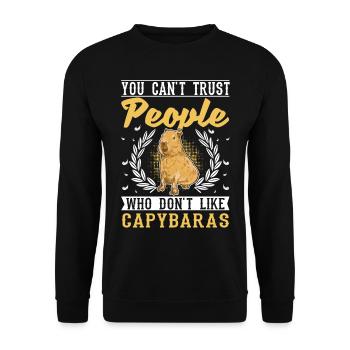 Capybara Gift Capibara - Unisex Sweatshirt - black - Front - Alina (178cm) & Michal (187cm)