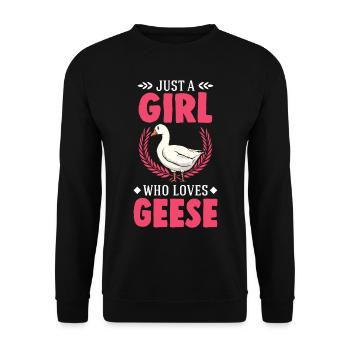 Geese Girls Goose Breeder Goose Goose - Unisex Sweatshirt - black - Front - Alina (178cm) & Michal (187cm)