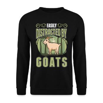 Facilement distrait par les chèvres Ziegenwirt Goat - Sweat-shirt Unisexe - noir - Devant - Alina (178cm) & Michal (187cm)