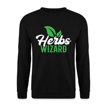 Herb Wizard Herb Garden Herb Herbalism - Sweat-shirt Unisexe - noir - Devant - Alina (178cm) & Michal (187cm)
