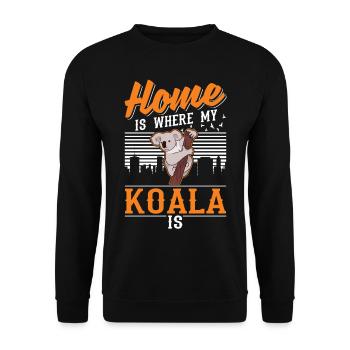 Zuhause ist wo mein Koala ist - Unisex Pullover - Schwarz - Vorne - Alina (178cm) & Michal (187cm)