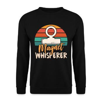 Magnet Whisperer Magnet Fisher Magnet Fishing - Unisex Sweatshirt - black - Front - Alina (178cm) & Michal (187cm)
