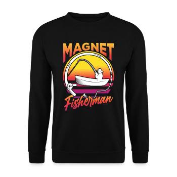 Magnet Fishing Magnet Magnet Fishing - Unisex Sweatshirt - black - Front - Alina (178cm) & Michal (187cm)