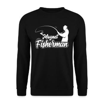 Magnet Fishing Magnet Magnet Fishing - Unisex Sweatshirt - black - Front - Alina (178cm) & Michal (187cm)
