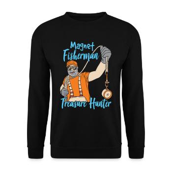 Magnetfischer Schatzsucher Magnet Magnetfischen - Unisex Pullover - Schwarz - Vorne - Alina (178cm) & Michal (187cm)
