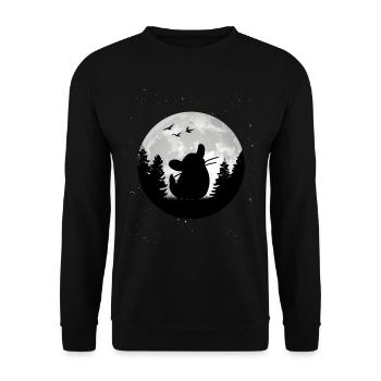 Chinchilla Moon Woolly Mouse - Unisex Sweatshirt - black - Front - Alina (178cm) & Michal (187cm)