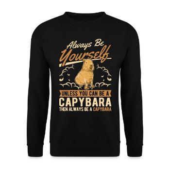 Soyez toujours vous-même Capybara Wasserschwein - Sweat-shirt Unisexe - noir - Devant - Alina (178cm) & Michal (187cm)