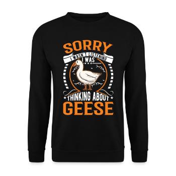 Geese Gift Goose Farmer Goose Goose - Unisex Sweatshirt - black - Front - Alina (178cm) & Michal (187cm)