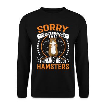 Hamster Hamster Wheel Golden Hamster Hamster - Unisex Sweatshirt - black - Front - Alina (178cm) & Michal (187cm)