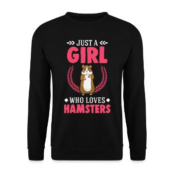 Hamster Fille Golden Hamster Nain Hamster - Sweat-shirt Unisexe - noir - Devant - Alina (178cm) & Michal (187cm)