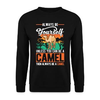 Always be yourself Camel Big Camel Camel - Unisex Sweatshirt - black - Front - Alina (178cm) & Michal (187cm)