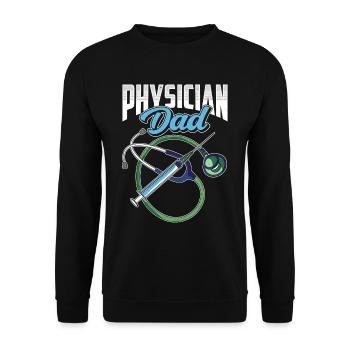 Médecin Père Médecine Profession médicale Médecin - Sweat-shirt Unisexe - noir - Devant - Alina (178cm) & Michal (187cm)