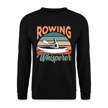 Ruder Flüsterer Ruderboot Rudern Ruderer - Unisex Pullover - Schwarz - Vorne - Alina (178cm) & Michal (187cm)