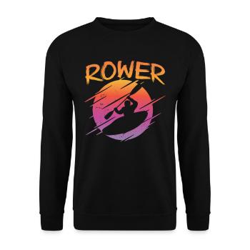 Rowing Rowing Rowing Rowing Rowing - Unisex Sweatshirt - black - Front - Alina (178cm) & Michal (187cm)